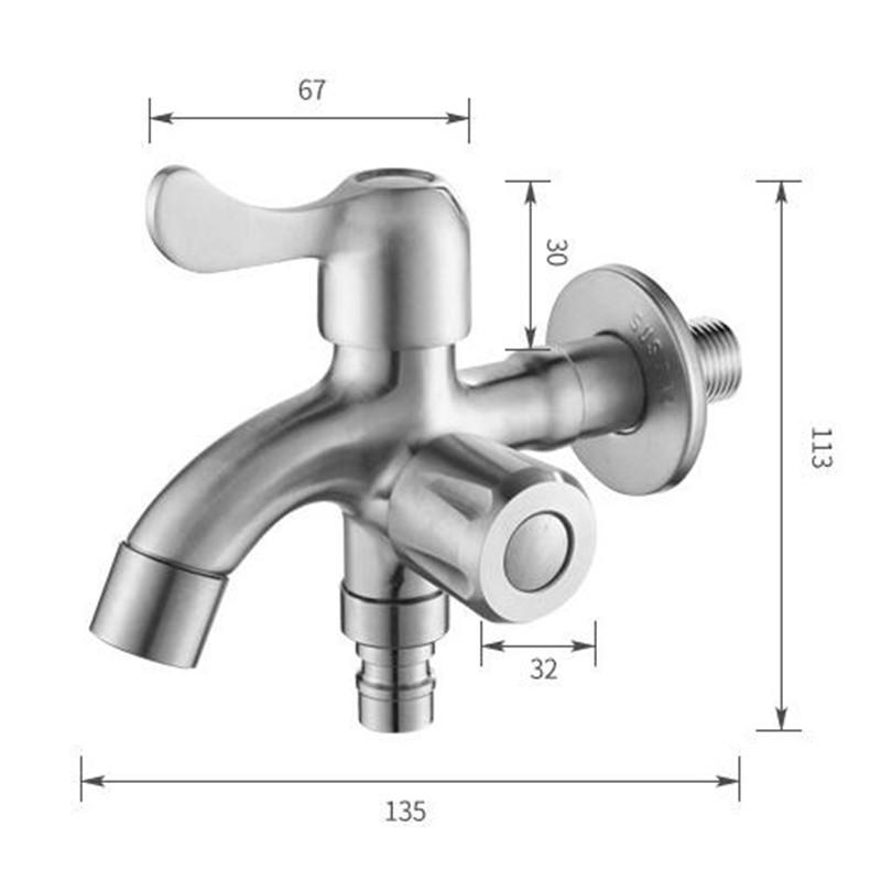 Vòi máy giặt - Vòi nước Inox 304 đa năng - tặng đầu nối đa năng