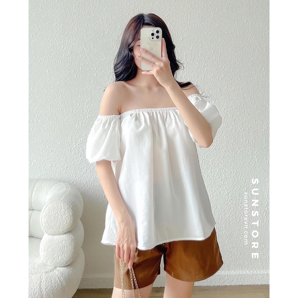 Set đồ nữ đi biển mùa hè áo trễ vai và quần short nữ lưng chun 2 màu