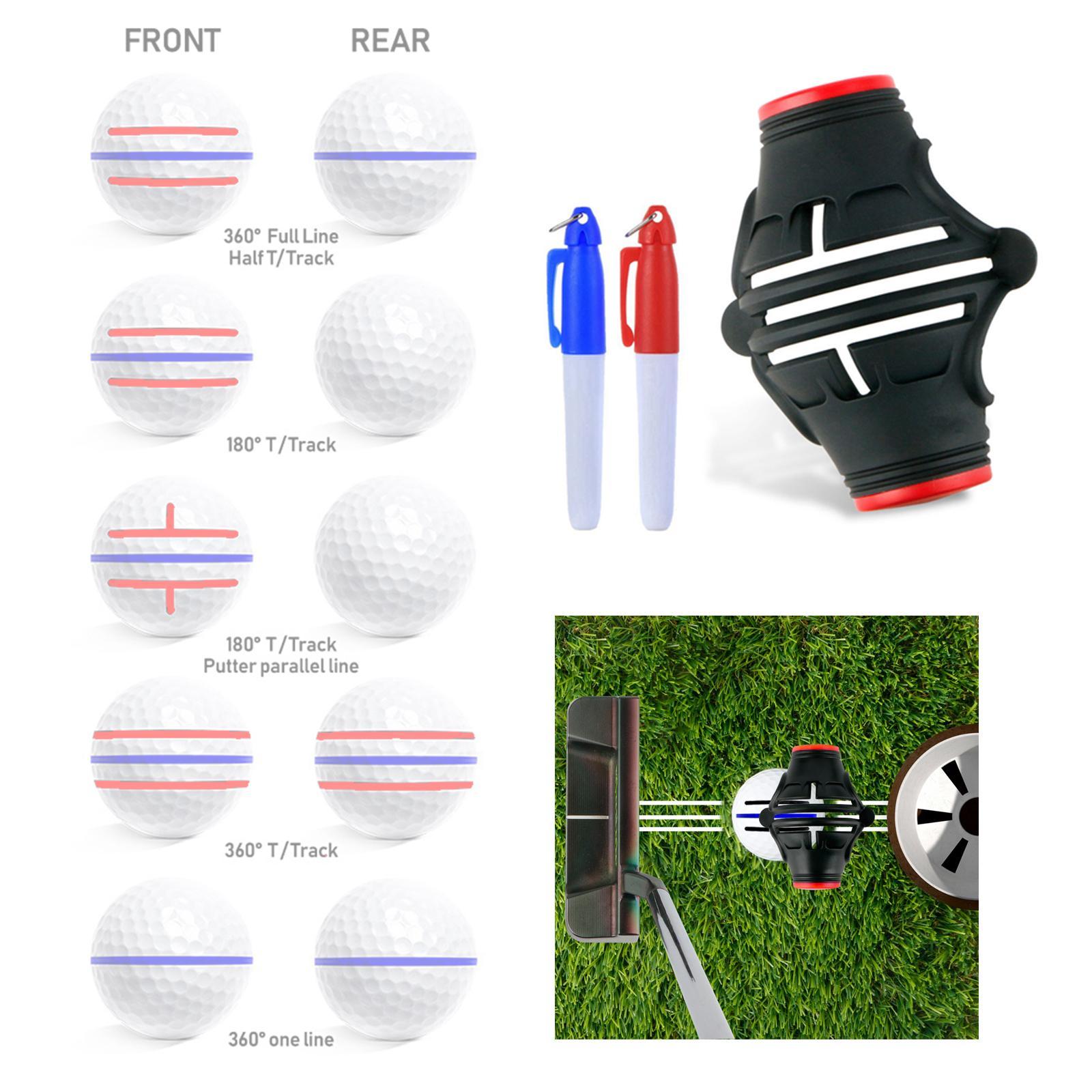 Golf Ball Liner, Golf Ball Marking, Template 3 Line Durable, Golf Ball Marker Stencil, Golf Ball Alignment Marker for Training, Putting, Beginners
