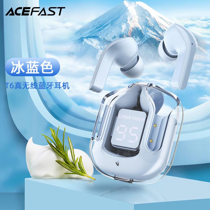 Phong cách mới nhất Tai nghe Bluetooth nhỏ màu pha lê ACEFAST ENC tai nghe kẹo thể thao không dây T6 tai nghe trò chơi sạc màu pha lê nhỏ