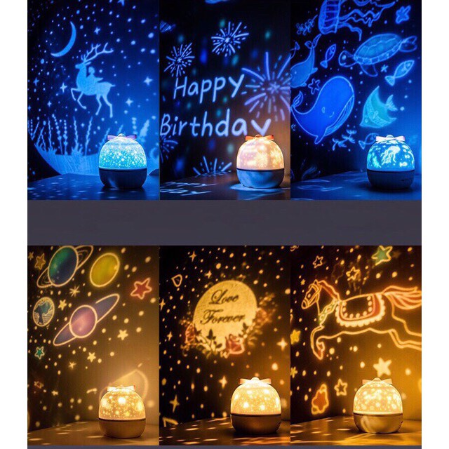 Combo Đèn Ngủ Chiếu Sao Thông Minh và Đèn LED dán tường trăng trí nhấp nháy - Bữa Tiệc Ánh Sáng