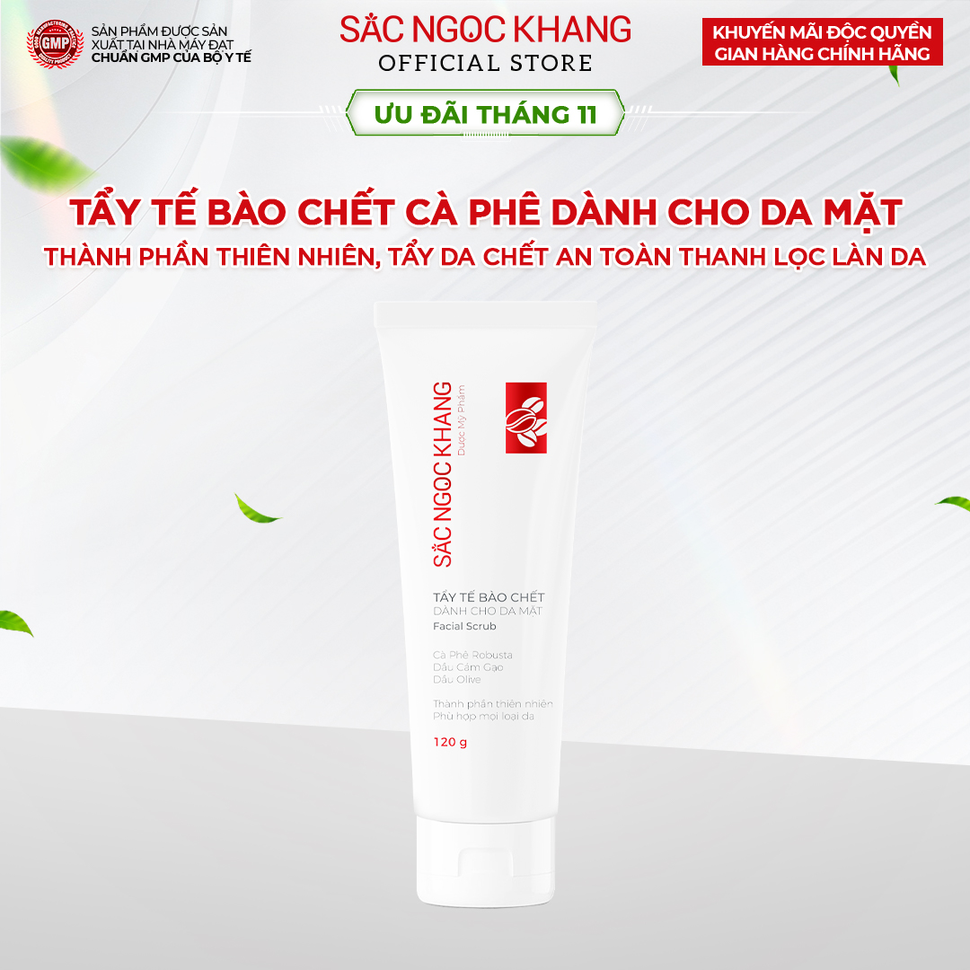 Tẩy Tế Bào Chết Cà Phê Cho Da Mặt Sắc Ngọc Khang 120G Hỗ Trợ Da Mềm Mịn Và Rạng Rỡ