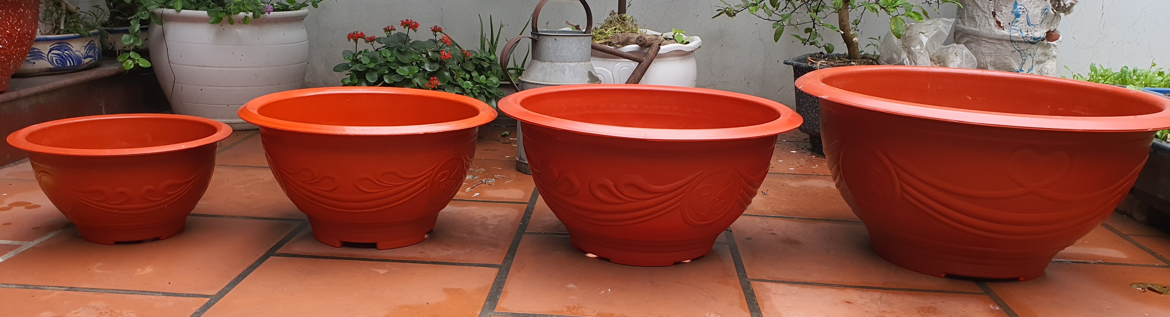 Chậu nhựa tròn T78 hoa văn đa dạng