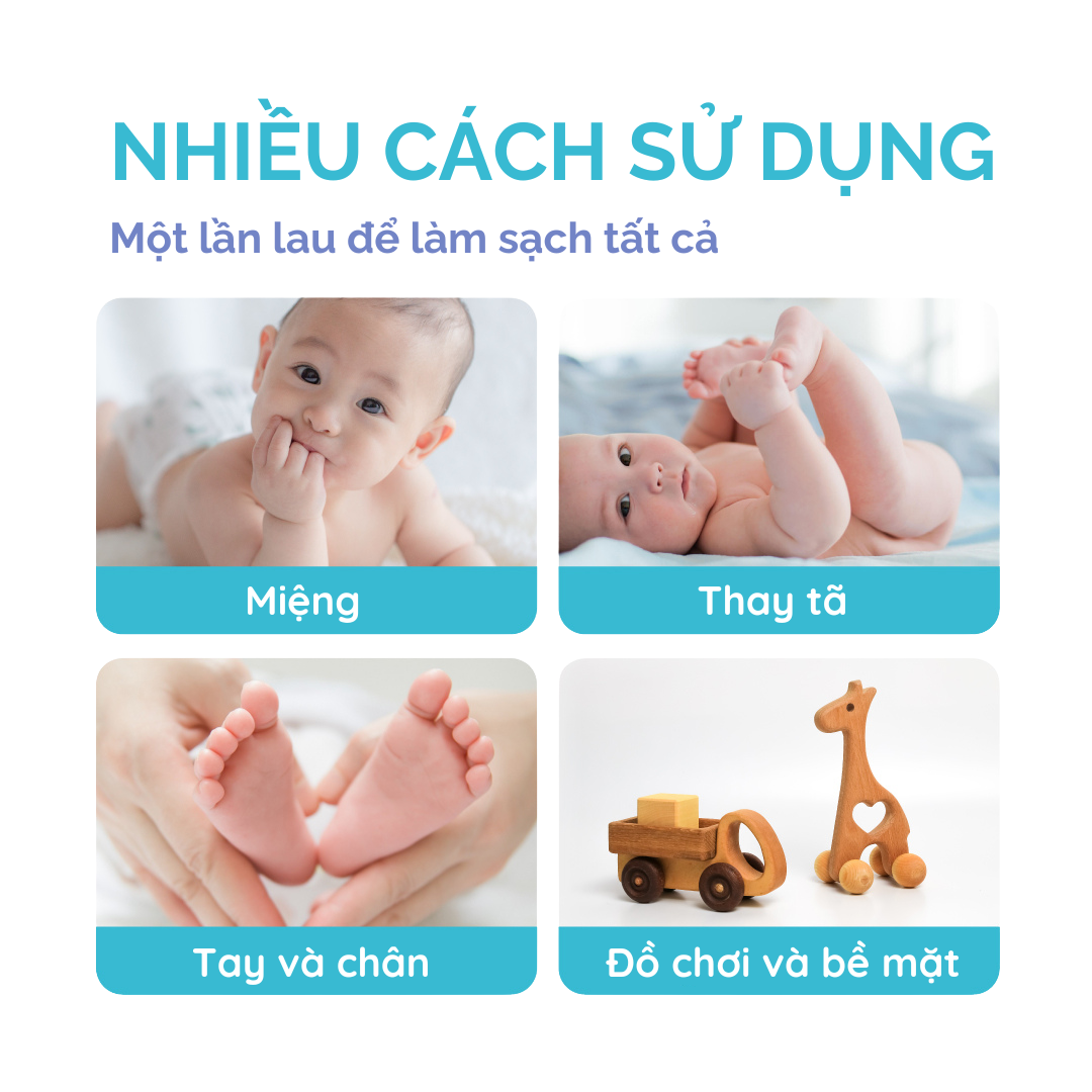 Khăn giấy ướt Hoppi không cồn không mùi giành cho bé