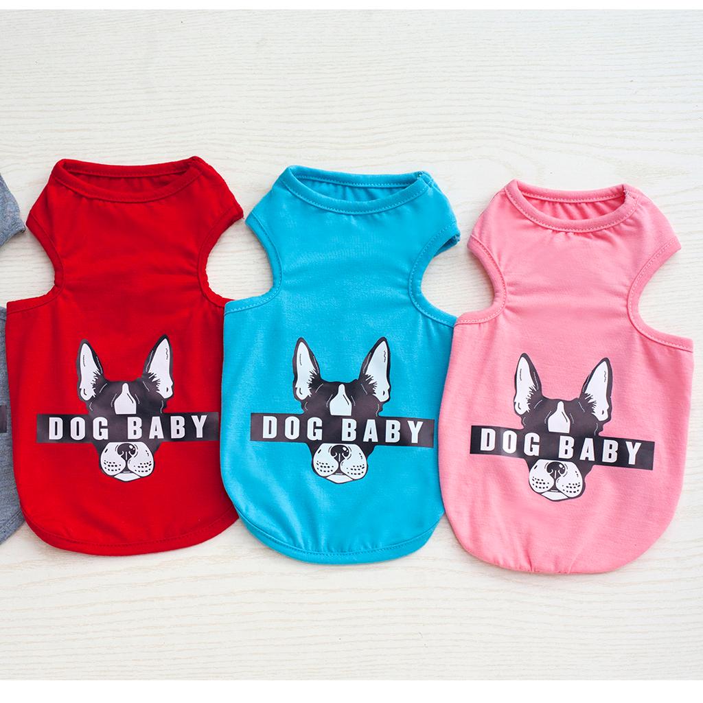 Cute Pattern Pet Puppy Dog Cat Pet Clothes Dress Vest T Shirt Red L
