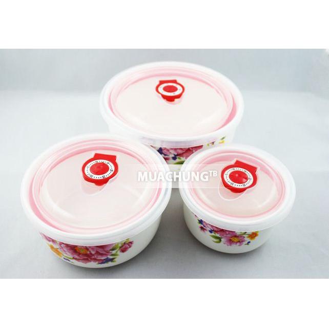 Bộ 3 bát lạnh sứ camellia cao cấp