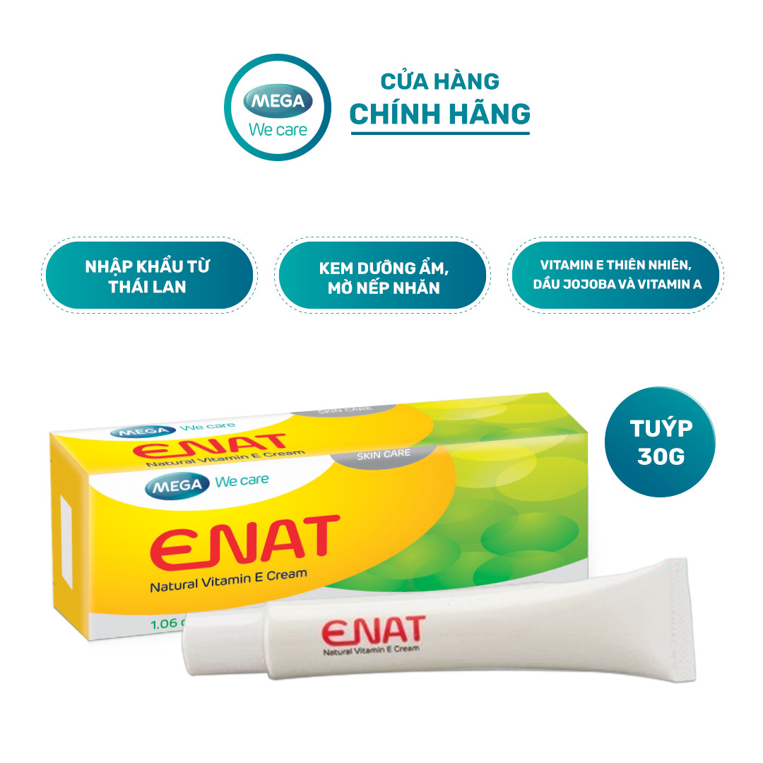 Kem dưỡng ẩm, mờ nếp nhăn - Vitamin E, Jojoba, Vitamin A - ENAT NATURAL VITAMIN E Mega We Care (Tuýp 30g)