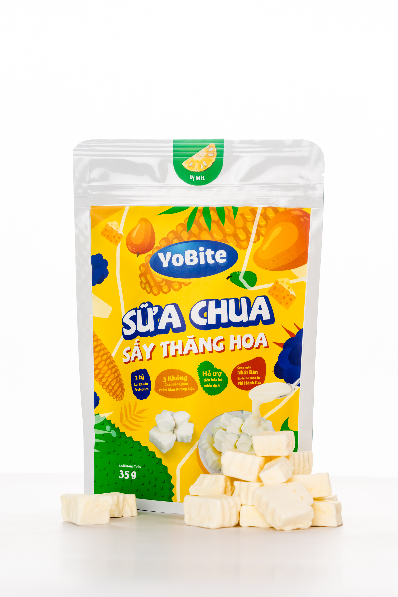 Sữa Chua Sấy Thăng Hoa Yobite-Vị Mít 35grams- Hỗ trợ tiêu hóa, tăng sức đề kháng