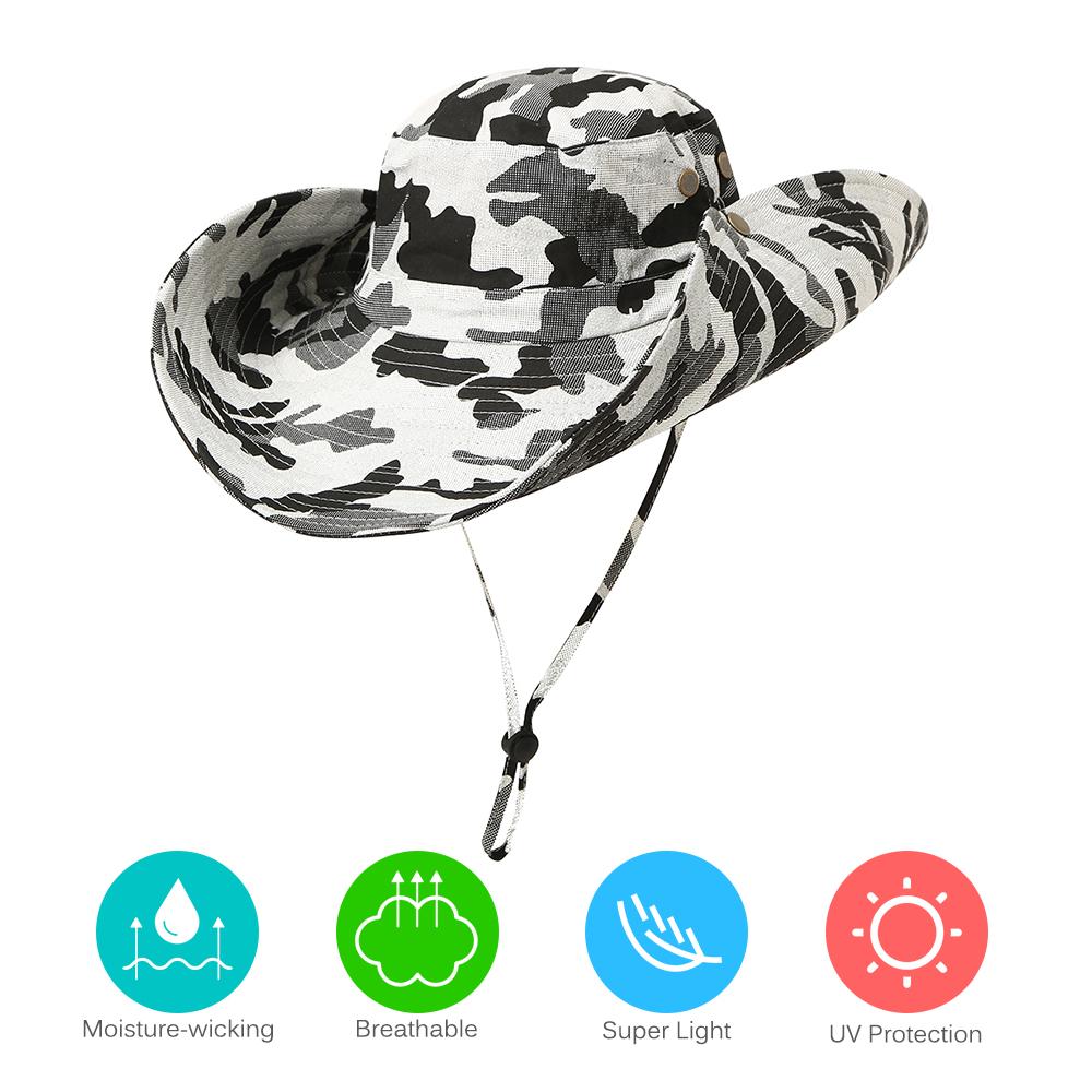 Mũ Boonie Camo Vành Rộng Để Săn Bắn Câu Cá Ngoài Trời Nắng