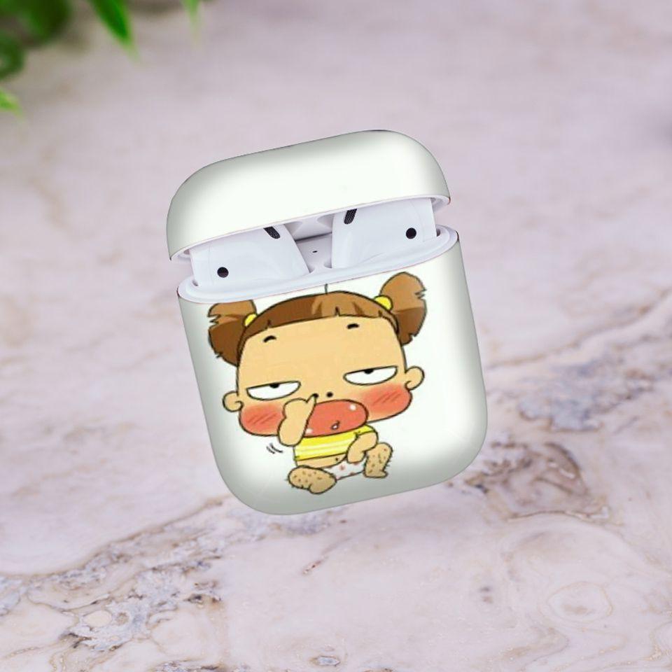 Miếng dán skin cho AirPods in hình Sủa để mở khóa - fun033 (AirPods ,1 2, Pro, TWS, i12)