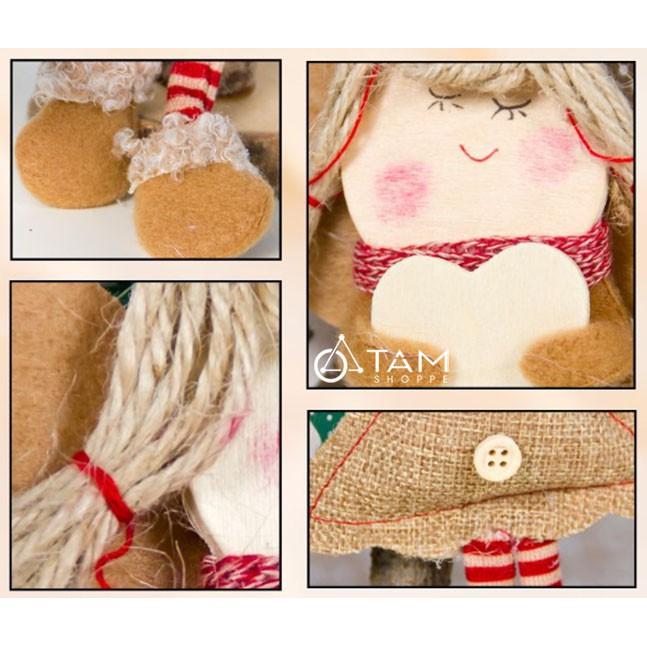 Phụ kiện treo Noel thiên thần vải bố 2 nút X-PKTCT-28