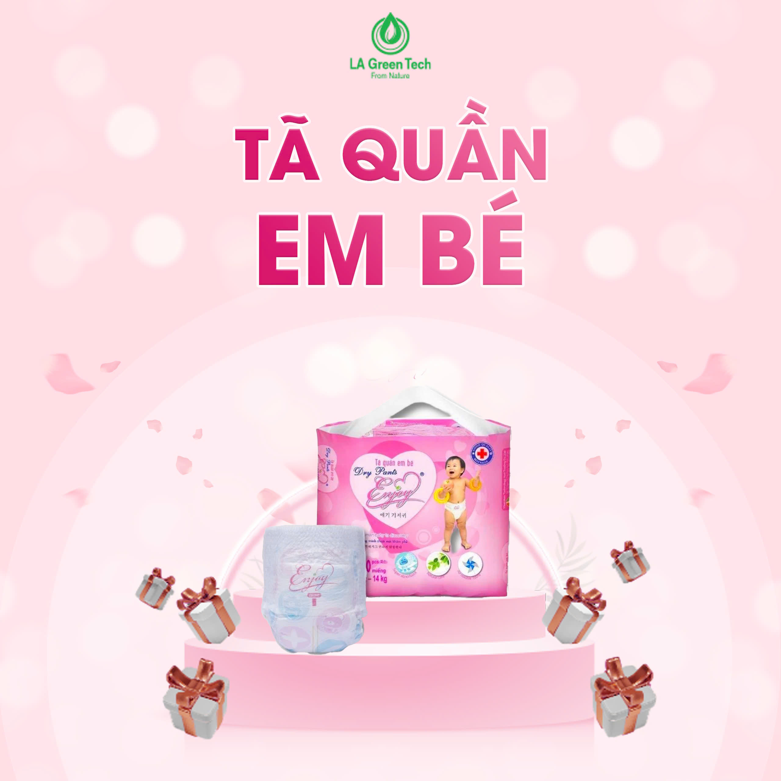 Tã quần trẻ em Enjoy New mềm mại thấm hút tốt Gói nhỏ S/M/L/XL 8-12 miếng