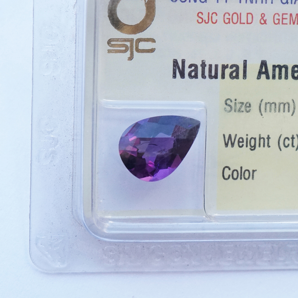 Mặt đá thạch anh tím Amethyst tự nhiên mài giác giọt nước