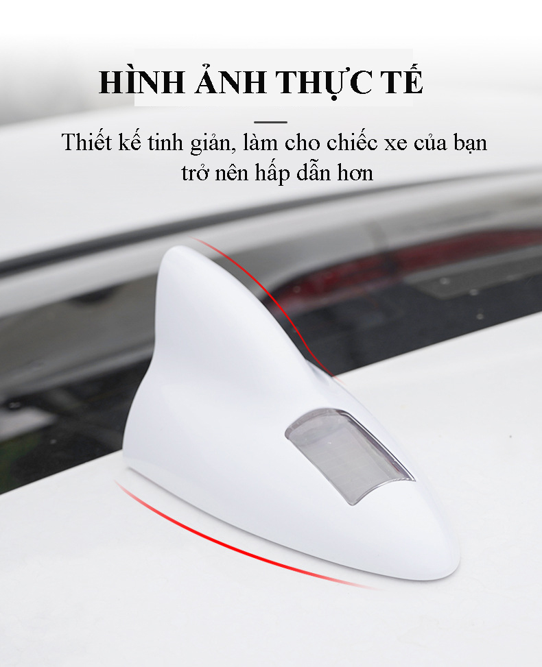 Ăng ten vây cá cao cấp trang trí ô tô, hỗ trợ bắt sóng, có đèn nhấp nháy, có remote điều khiển từ xa, dùng năng lượng mặt trời