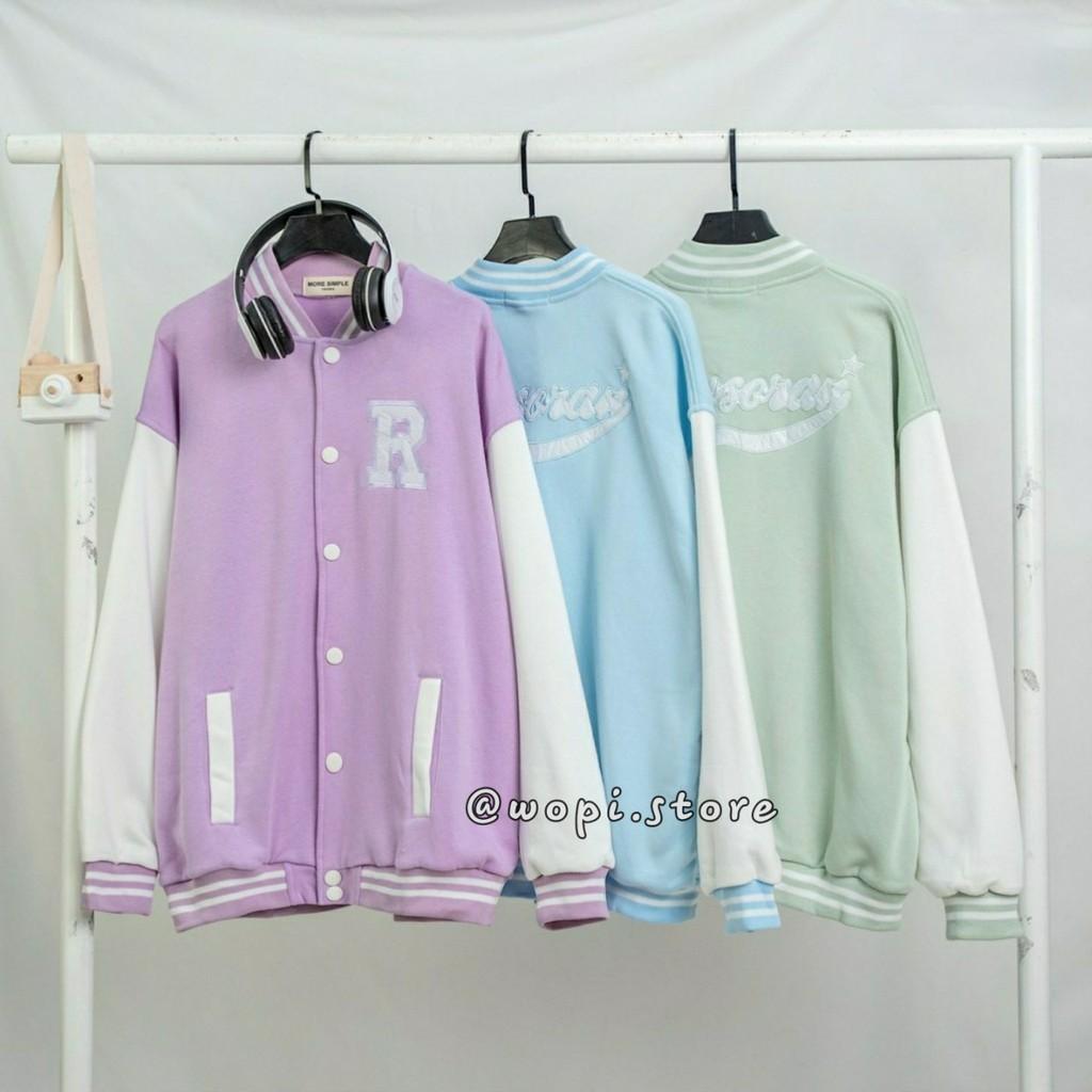 Áo Khoác BOMBER RAYSON Nỉ Bông Tay Dài Form Rộng Ulzzang Unisex (Ánh Thật)
