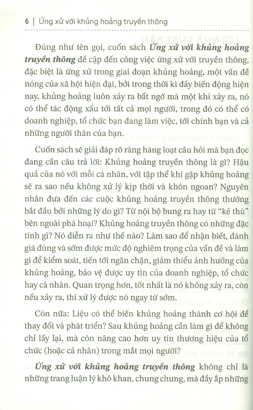Ứng Xử Với Khủng Hoảng Truyền Thông