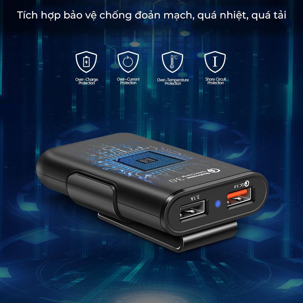 Tẩu sạc ô tô hỗ trợ sạc nhanh QC3.0 - Gia dụng SG