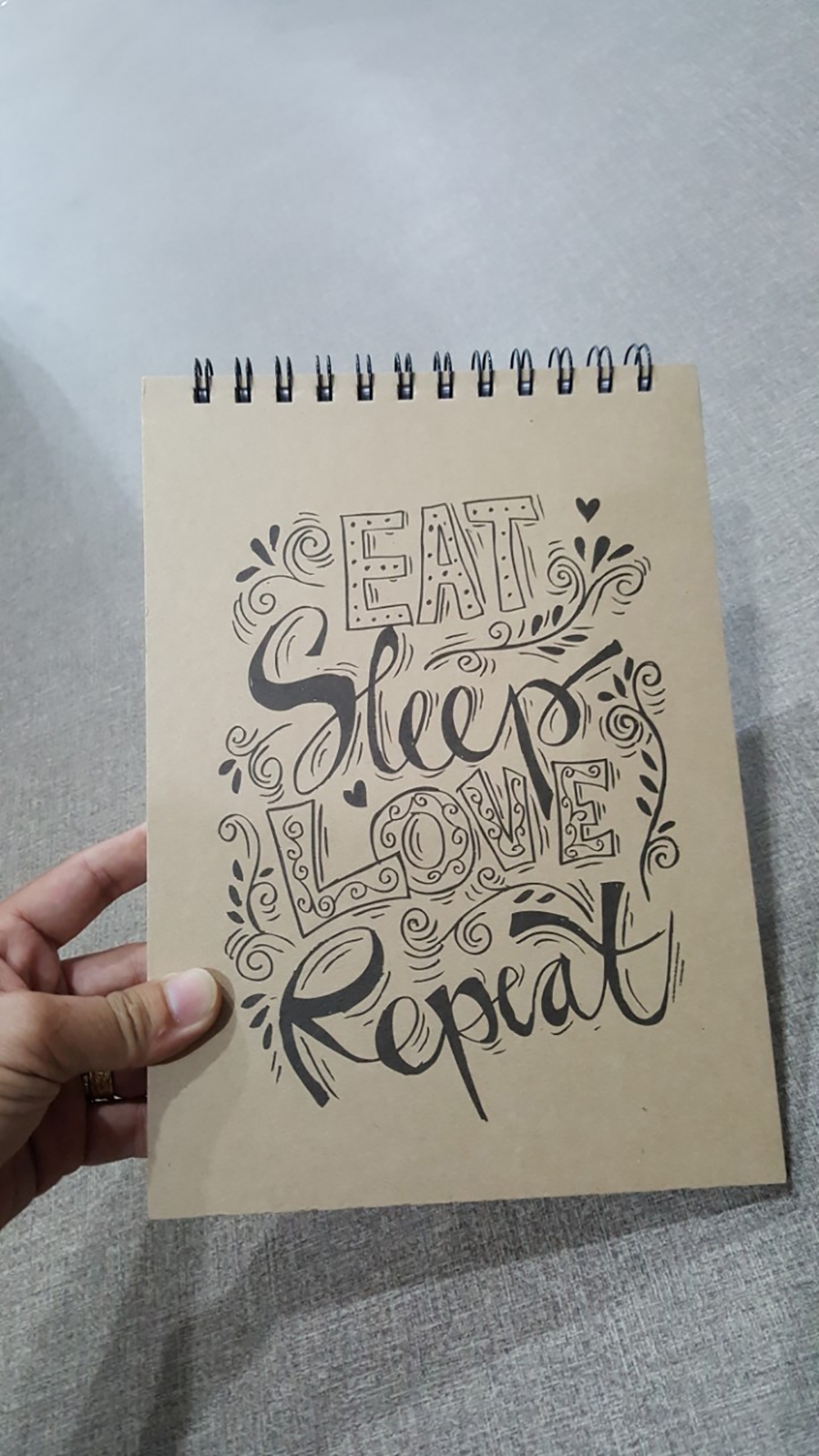 Sổ Notebook Noline - Eat Sleep Love Repeat (17.5x25cm) - Mẫu 4