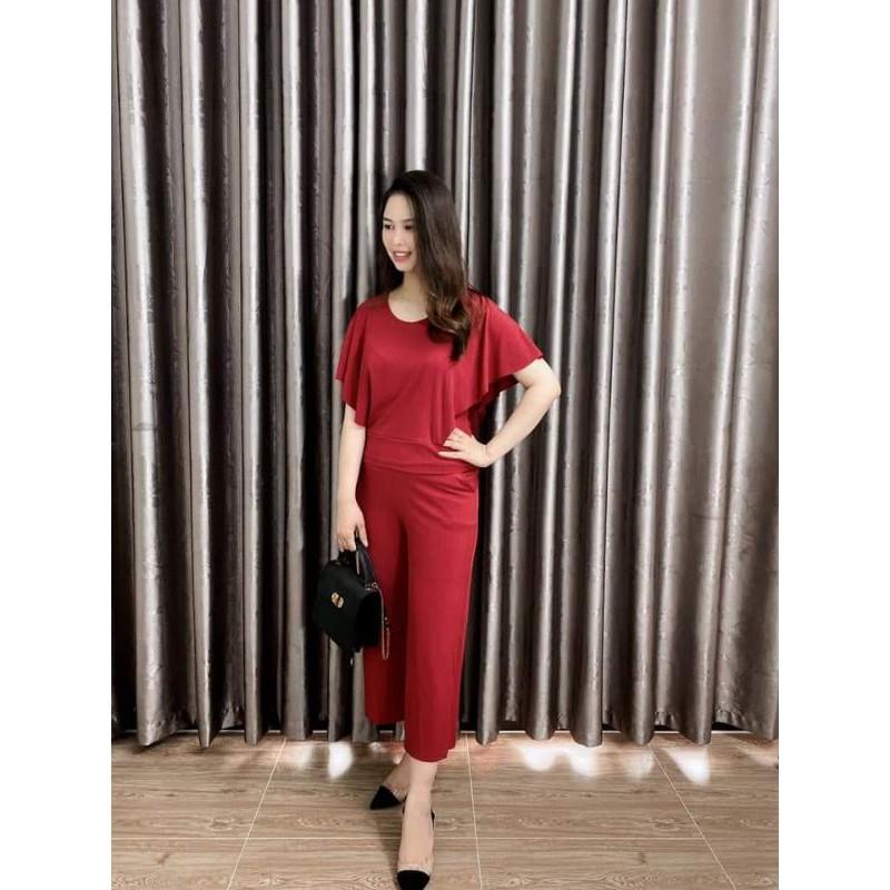 BỘ MẶC NHÀ TRUNG NIÊN CHẤT THUN TĂM TAY CÁNH DƠI CO GIÃN TỪ 45-56KG