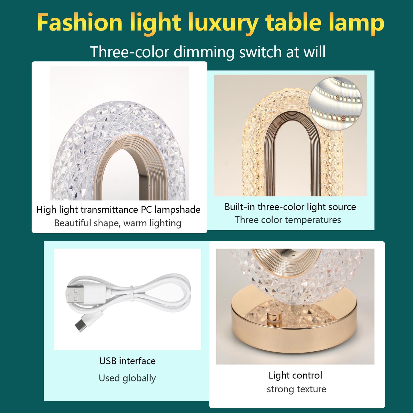 Bedside Table Lamp Dimming Touch Lamp Adjustable LED Nightlight