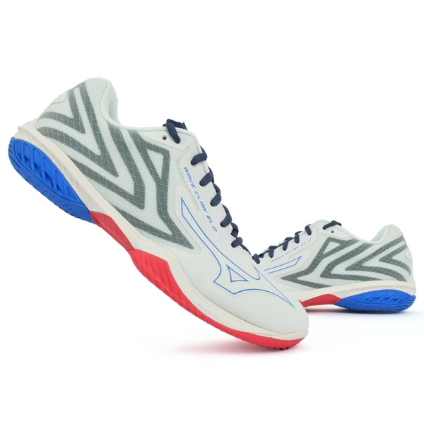 Giày cầu lông nam nữ Mizuno Wave Claw EL 2 hàng chính hãng 71GA228010 mẫu mới màu trắng-TẶNG TẤT THỂ THAO BENDU