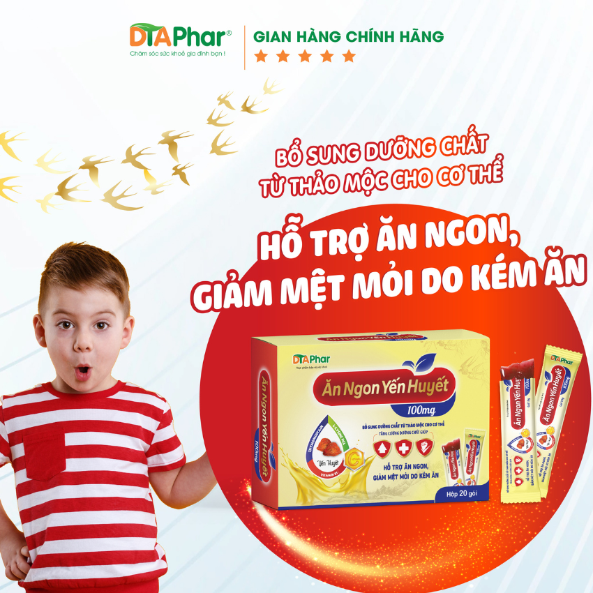 Thạch dành cho trẻ em Ăn Ngon Huyết Yến Bổ sung dưỡng chất từ thảo mộc cho cơ thể tăng cường dưỡng chất giảm mệt mỏi do kém ăn Hộp 20 gói Tâm An Pharma