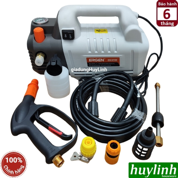 Máy xịt rửa xe Chỉnh Áp Ergen EN-6729 - 2800W - Motor cảm ứng từ lõi đồng - Hàng chính hãng