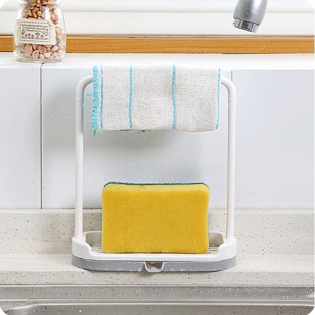 GIÁ ĐỰNG MIẾNG RỬA CHÉN VÀ TREO KHĂN CÓ CHỖ THOÁT NƯỚC NHỰA PP SIÊU BỀN SIÊU TIỆN DỤNG CHO NHÀ BẾP