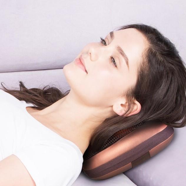 Gối massage hồng ngoại 8 quả cầu 8 bi cao cấp Hàng mới bán nhiều