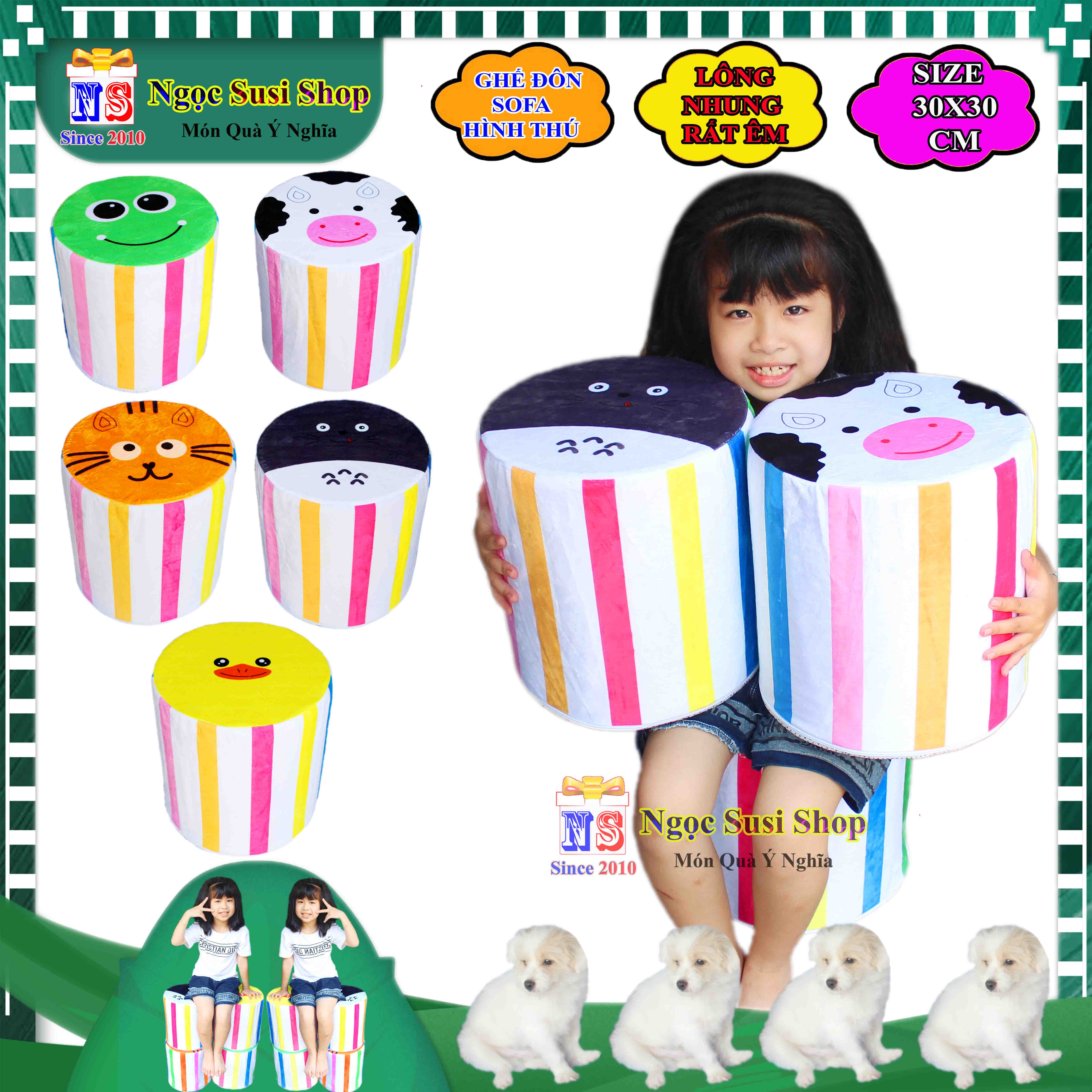 GHẾ ĐÔN GHẾ SOFA HÌNH THÚ BỌC NHUNG SIÊU NHẸ RẤT ÊM SIÊU ĐẸP - DÙNG TRANG TRÍ DECOR SHOP PHÒNG KHÁCH