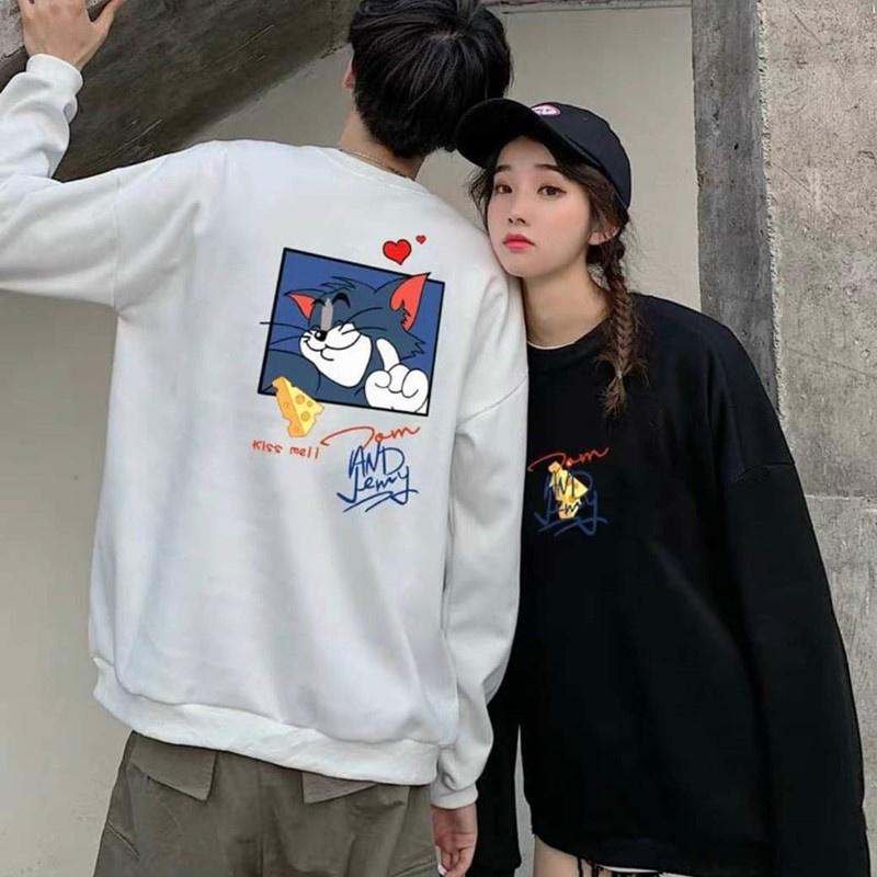 Áo sweater nam unisex form rộng nỉ ngoại local brand đẹp cặp đôi ulzzang hàn quốc oversize dày mịn COUPLE TOM&amp;JERRY