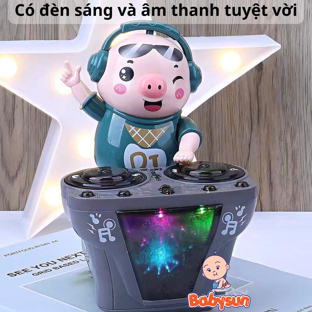 Heo chơi DJ nhảy theo nhạc và đèn cho bé, lợn dj năng động siêu dễ thương, đồ chơi phát nhạc cho bé