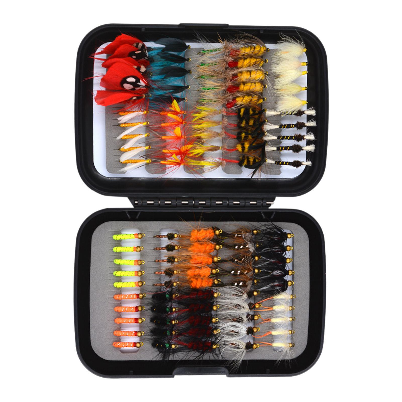 100Pcs Fly Fishing Flies Handmade with Dry\Wet Flies Fly Fishing Accessories