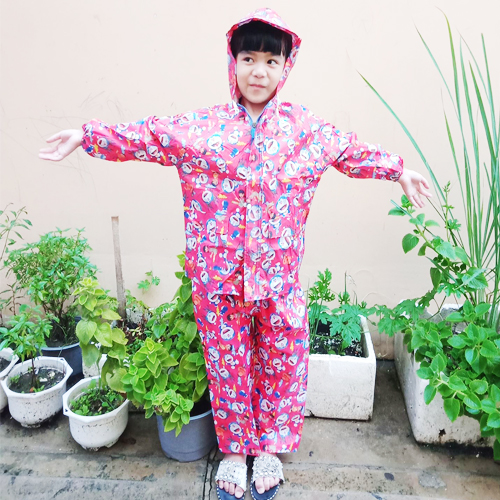 Bộ Áo Mưa Trẻ Em Vải Dù Hoạt Hình Cho Bé Từ 9-11 Tuổi, Áo Mưa Trẻ Em Cute