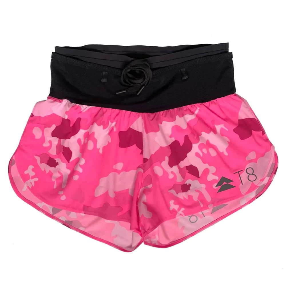 Quần short chạy bộ Nữ T8 - Pink Camo