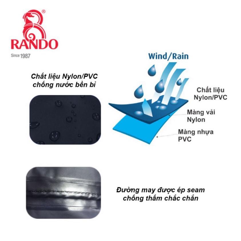 BỘ QUẦN ÁO ĐI MƯA Đi Phượt Đi Xe Đạp Thời Trang RANDO Chính Hãng Vải Dù Cao Cấp Không Thấm Nước Phản Quang GIÁ SỈ ECO