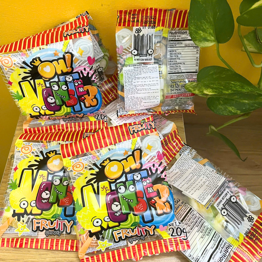 Kẹo Dẻo Oh! Monster Hương Trái Cây Chua Ngọt Dẻo Dai - 20g/gói [Hàng Thái Lan