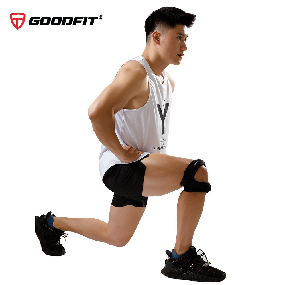 Bó gối thể thao, băng đầu gối, băng gối chạy bộ GoodFit dây đai đôi, đệm bảo vệ dày dặn GF521K