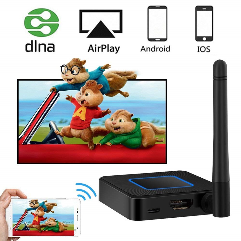 Thiết Bị Wifi Display Q4 Hỗ Trợ Truyền Hình Ảnh, Video Từ Điện Thoại Ra TV, Máy Chiếu Cổng HDMI và AV Full HD 1080p Chuẩn 2.4GHz