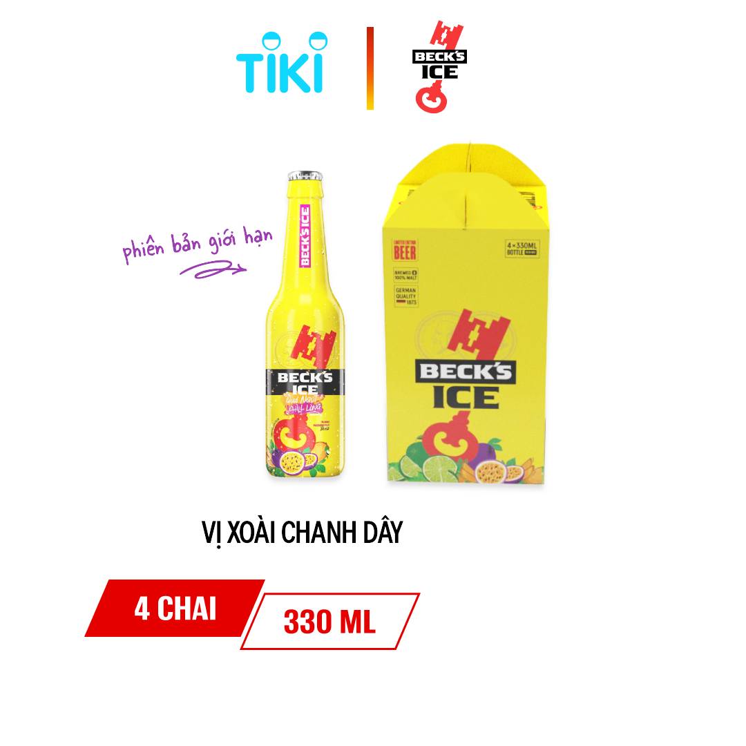 Lốc 4 Chai Bia Beck’s Ice Phiên Bản Giới Hạn (330ml / Chai)