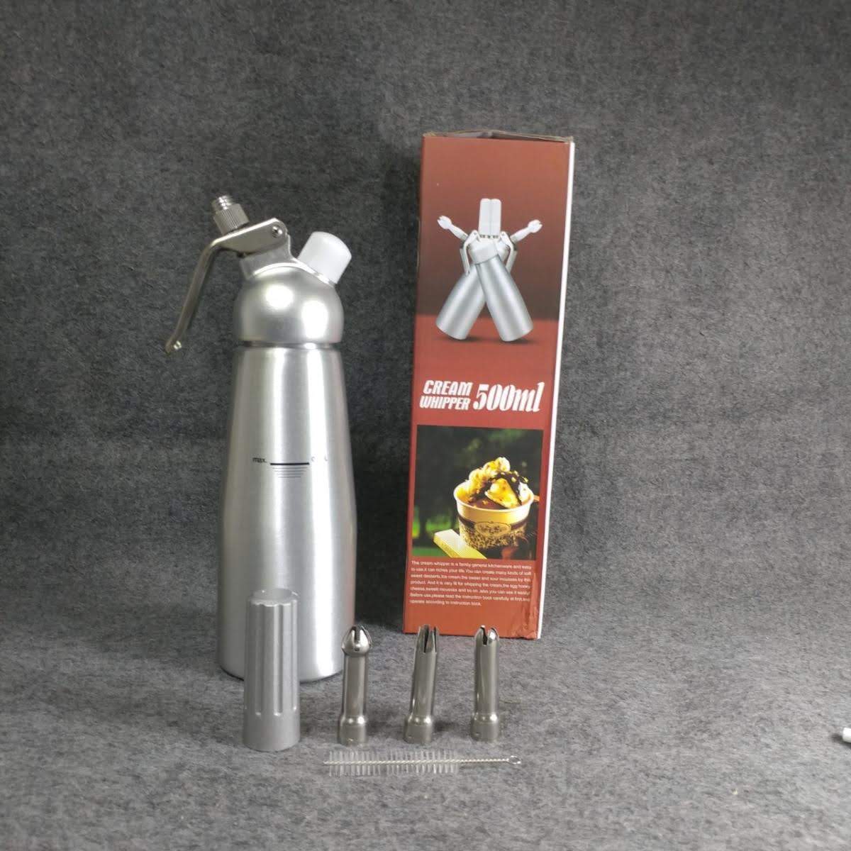 Bình xịt kem tươi Cream Whipper 500ml Hợp kim nhôm, bộ vòi kim loại