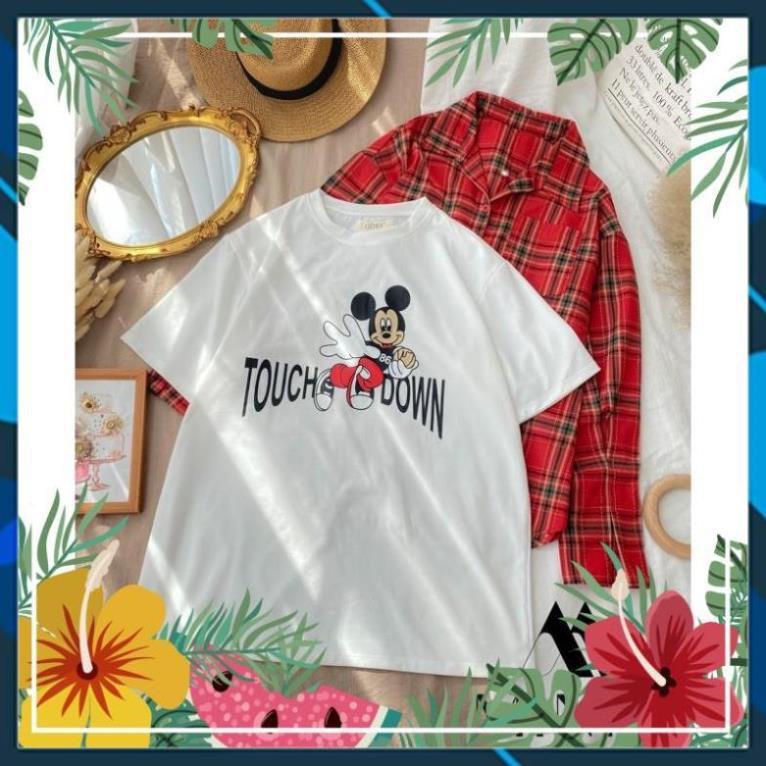 SET ÁO THUN MICKEY + SƠ MI CARO - Chất liệu Cotton Lạnh cao cấp - Phiên bản Mickey