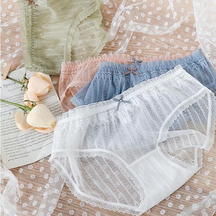 Combo 5 Quần lót nữ ren cao cấp chất liệu cotton ren lưới sọc kháng khuẩn thoáng mát siêu tôn dáng - Tada 2316