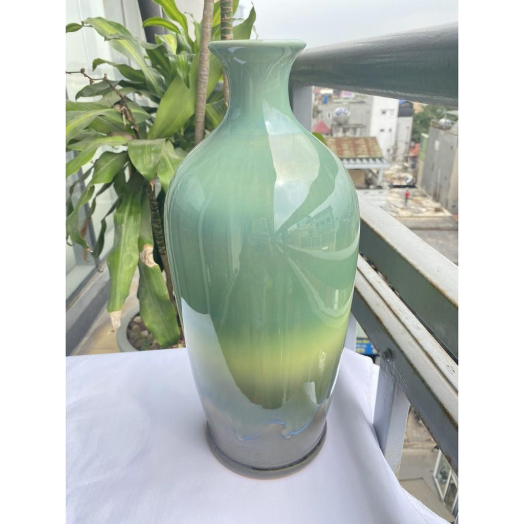 LỌ HOA BÁT TRÀNG CAO CẤP MEN HỎA BIẾN XANH NGỌC TRANG TRÍ NHÀ CỬA