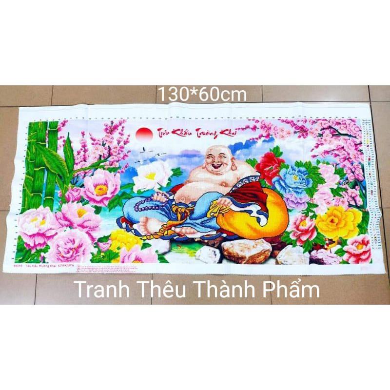 tranh thêu chữ thập Phật Di lặc 130*60cm thêu sẵn