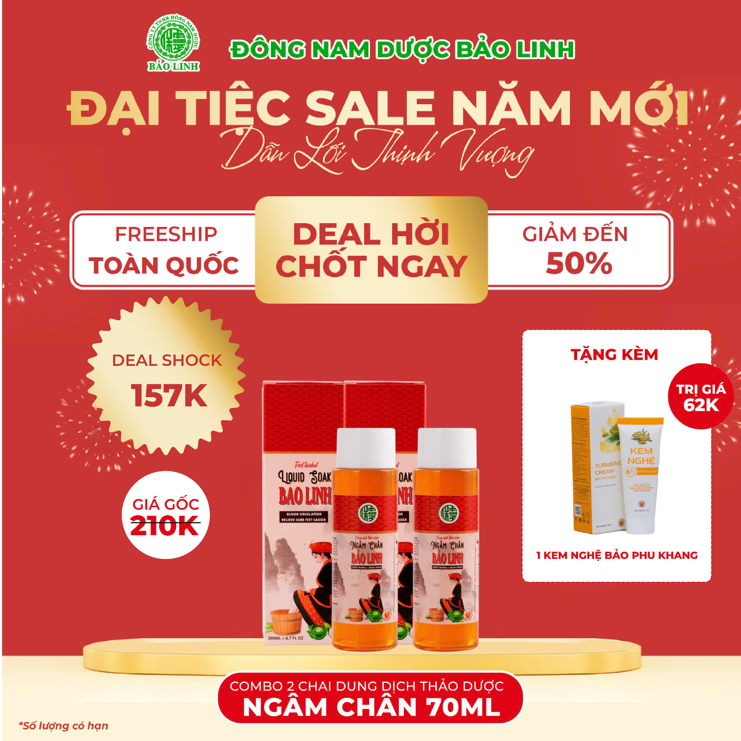 Nước Ngâm Chân Thảo Dược Bảo Linh 70ml  chiết xuất thảo dược,dùng siêu tiết kiệm, Dưỡng da chân, Khử mùi hôi chân, Lưu thông khí huyết