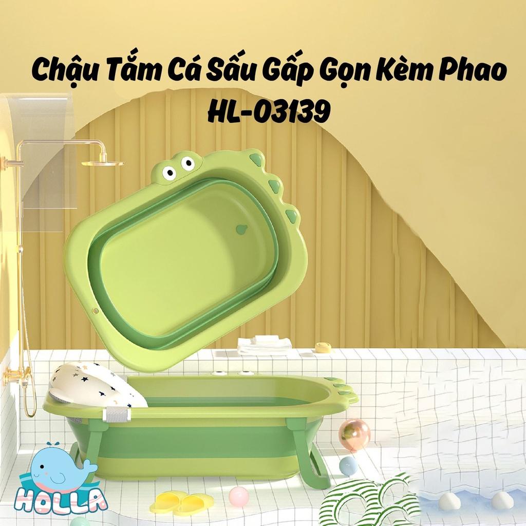 Thau Tắm Chậu Tắm Cho Bé Gấp Gọn Hình Cá Sấu Holla