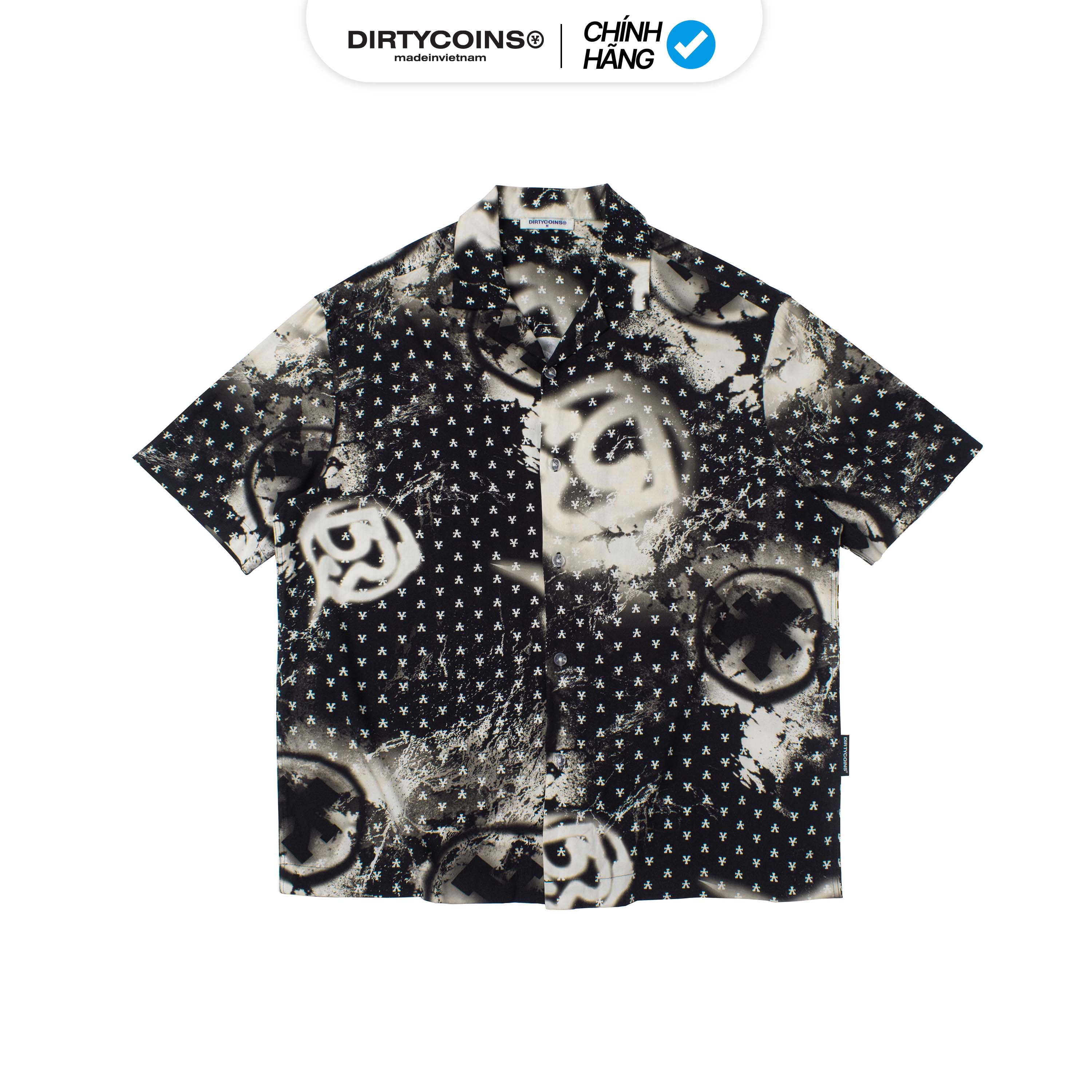 Áo Sơmi Watercolor All Print Shirt - Black