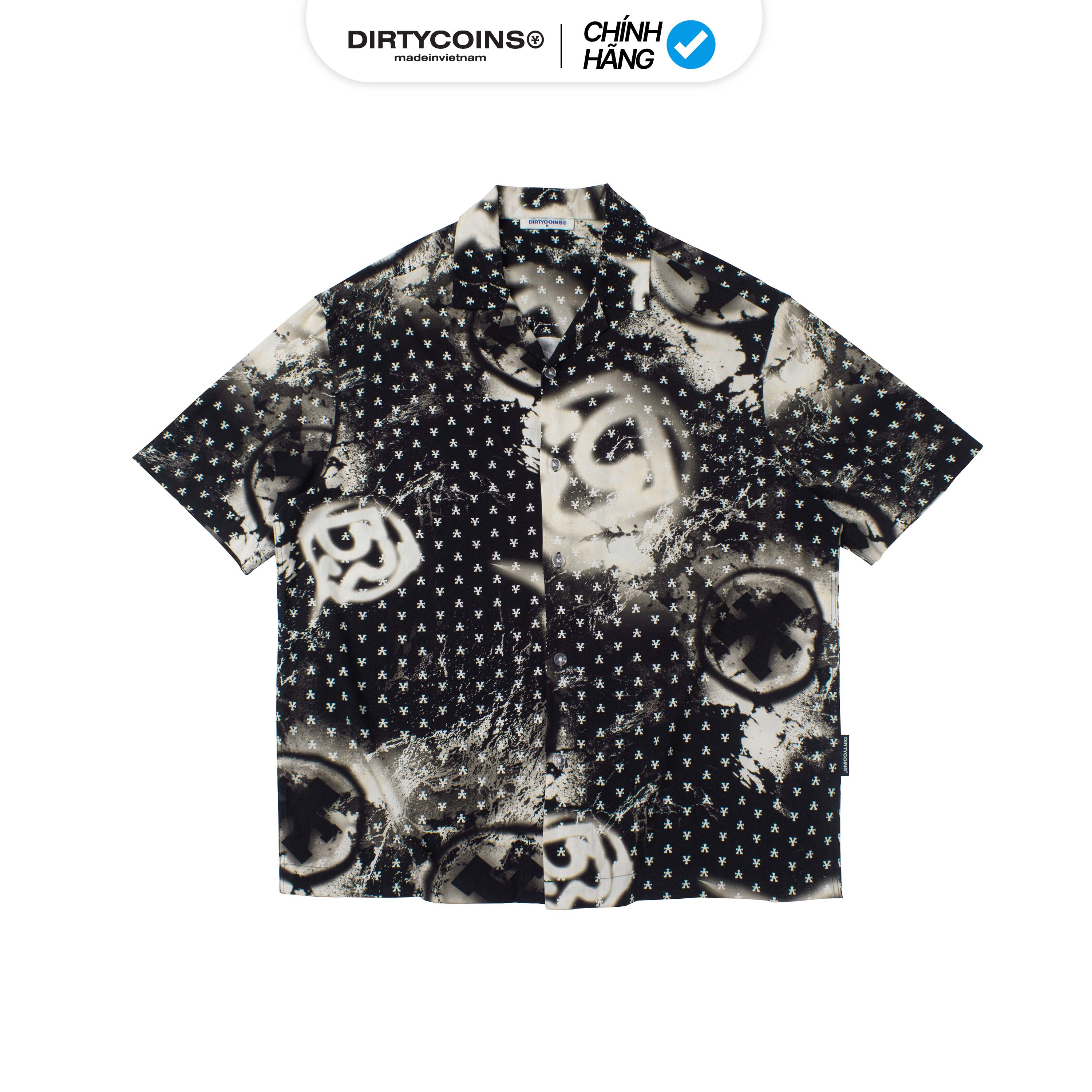 Áo Sơmi Watercolor All Print Shirt - Black