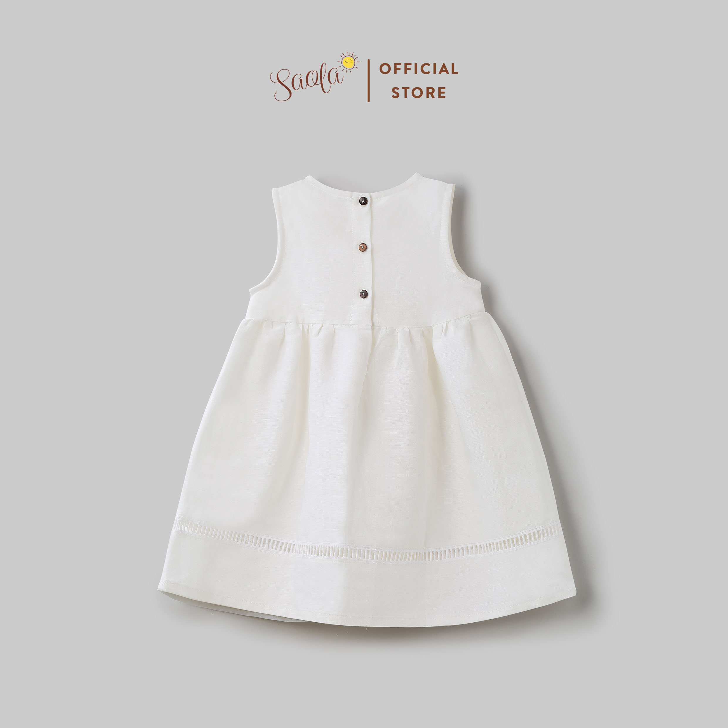 Đầm/ Váy Bé Gái Chất Liệu Linen Cao Cấp Phối Ren Xinh Xắn - GRACIE DRESS - DRL013 - SAOLA KIDS CLOTHING